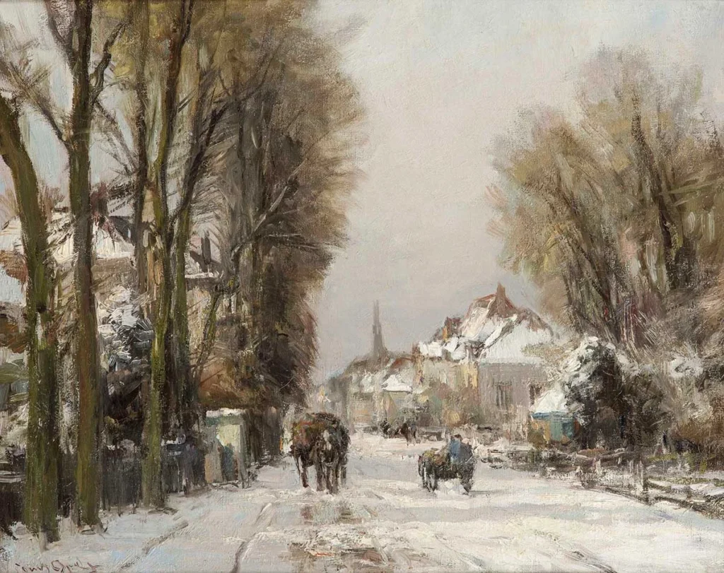 Louis Apol – Winters gezicht op Voorschoten