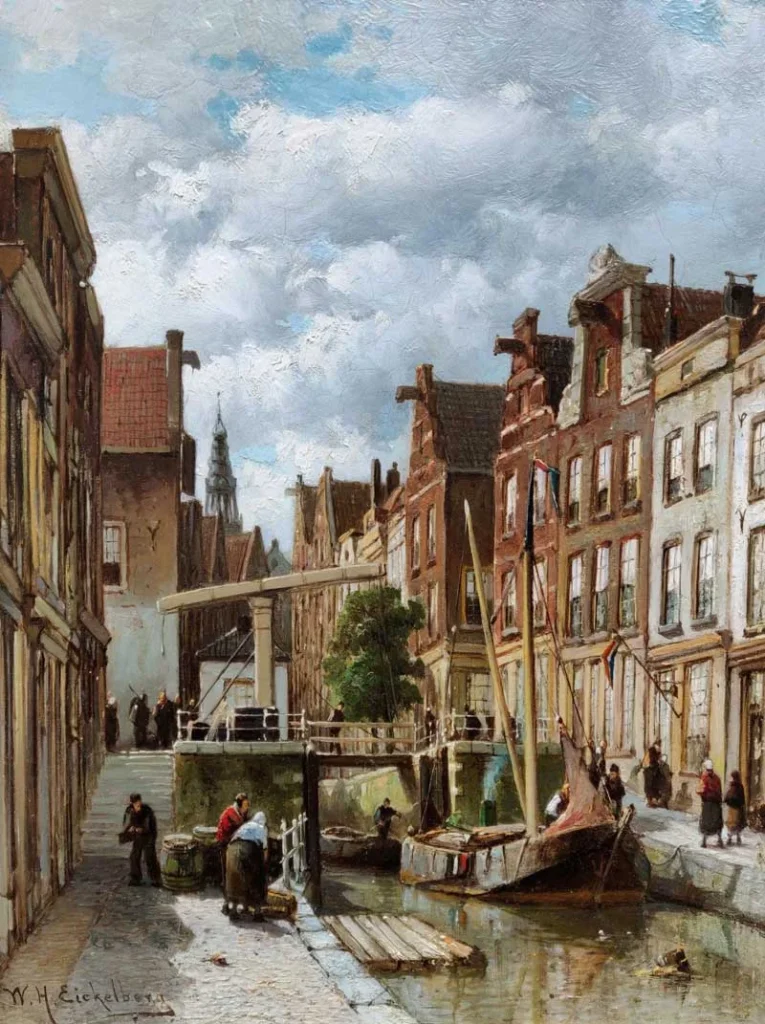 W.H. Eickelberg – Zeedijk met Oudezijds Kolk, Amsterdam