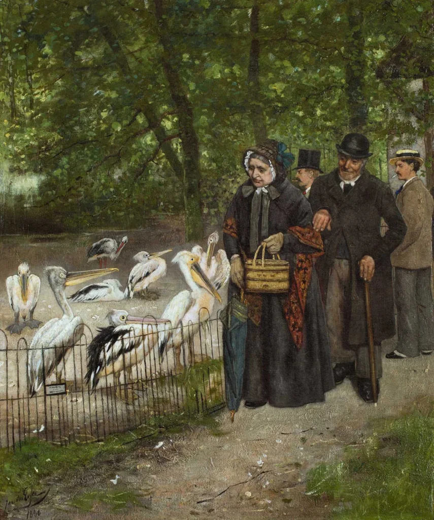 Jan van Essen – Bezoek aan de Pelikanenverblijf in Artis, Amsterdam