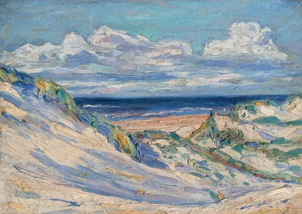 D.H.W. Filarski – Gezicht op de duinen en strand van Norderney