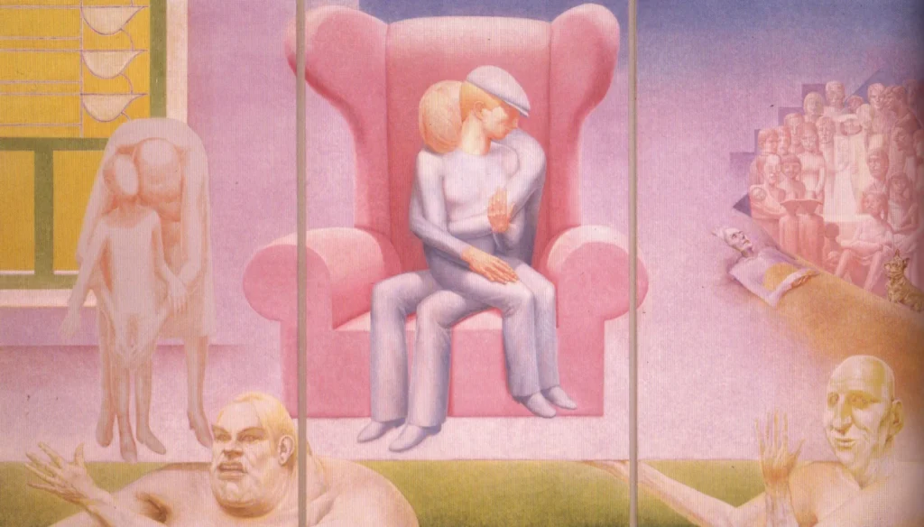 Herman Gordijn – De omhelzing: Groot drieluik Rijnzaalproject, 1988, coll. Het Markiezenhof, Bergen op Zoom