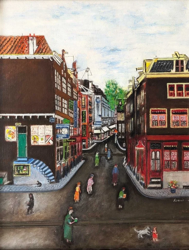 Sipke Cornelis Houtman – Rosmarijnsteeg gezien vanaf de Spuistraat, richting Nieuwezijds Voorburgwal, Amsterdam