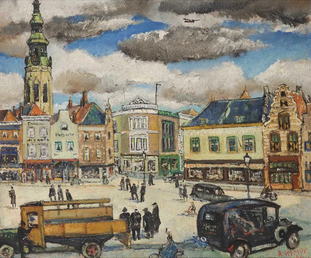 Reimond Kimpe – Gezicht op de Markt in Middelburg