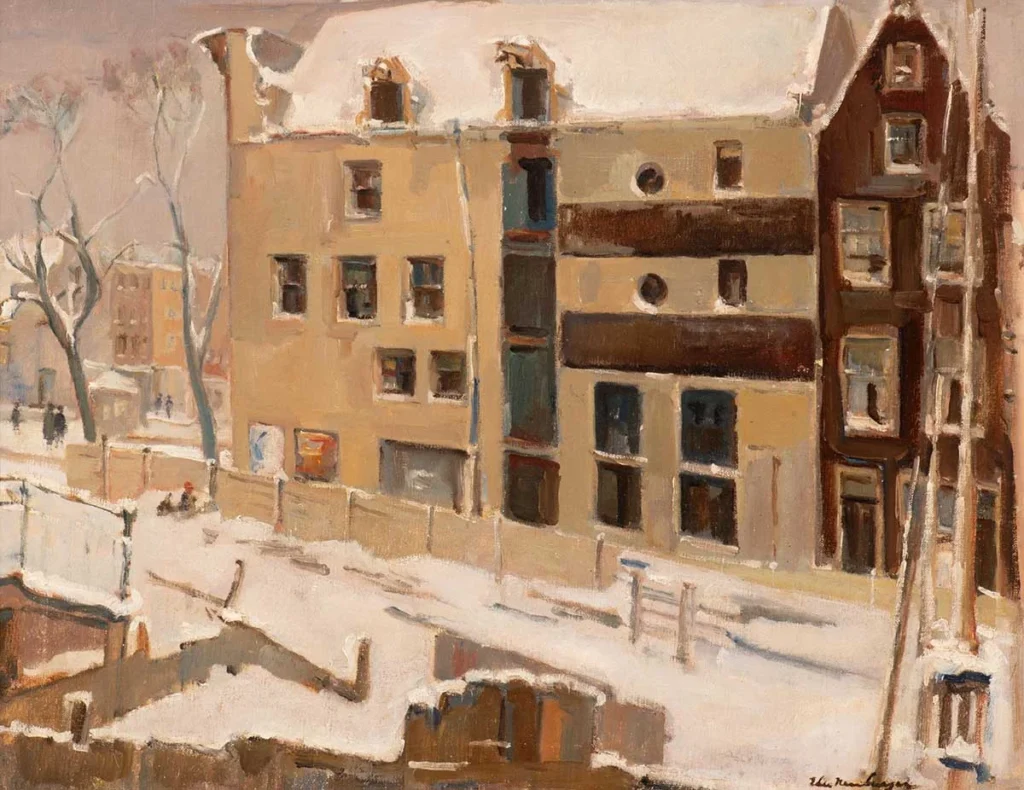 Elie Neuburger – Winterse straat in Amsterdam