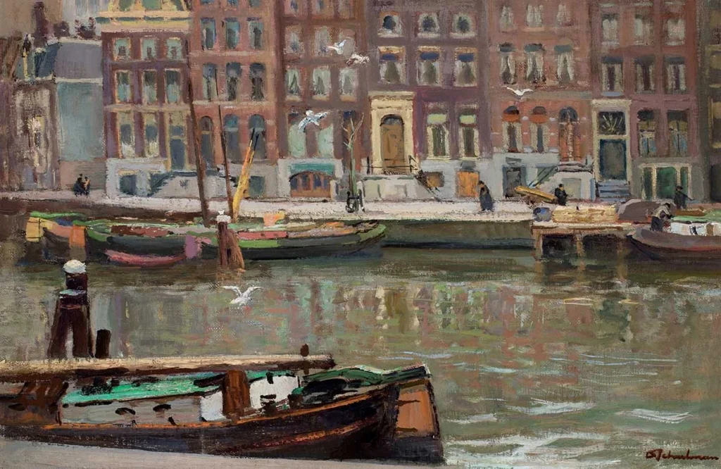 David Schulman – Gezicht op de Binnenkant vanaf de Oude Waal, Amsterdam