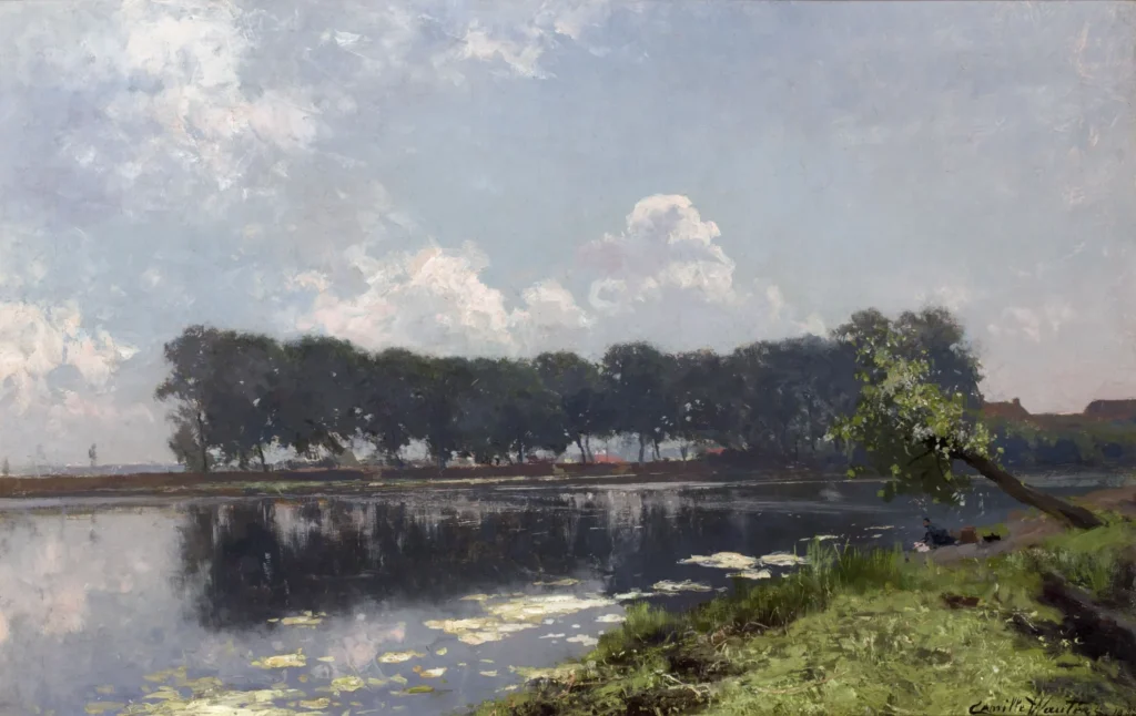 Camille Wauters – Een zomerse dag aan de oever van de rivier de Leie